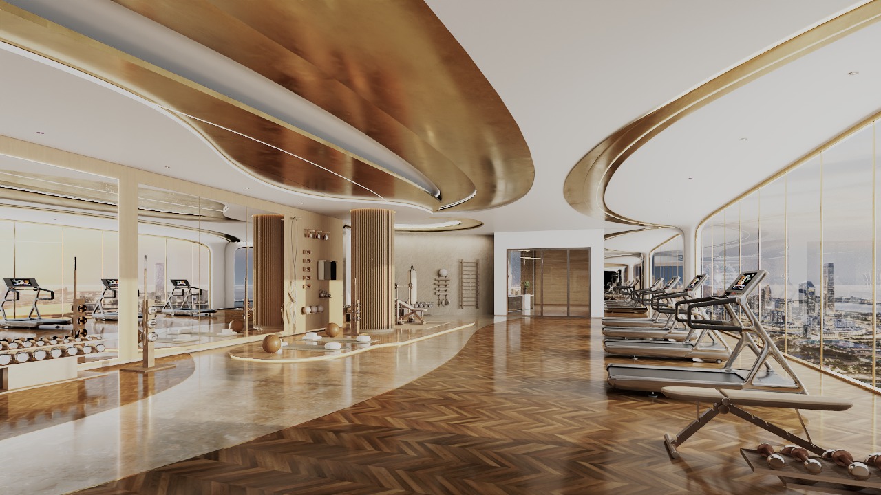 Danube Shahrukhz panoramic fitness interior